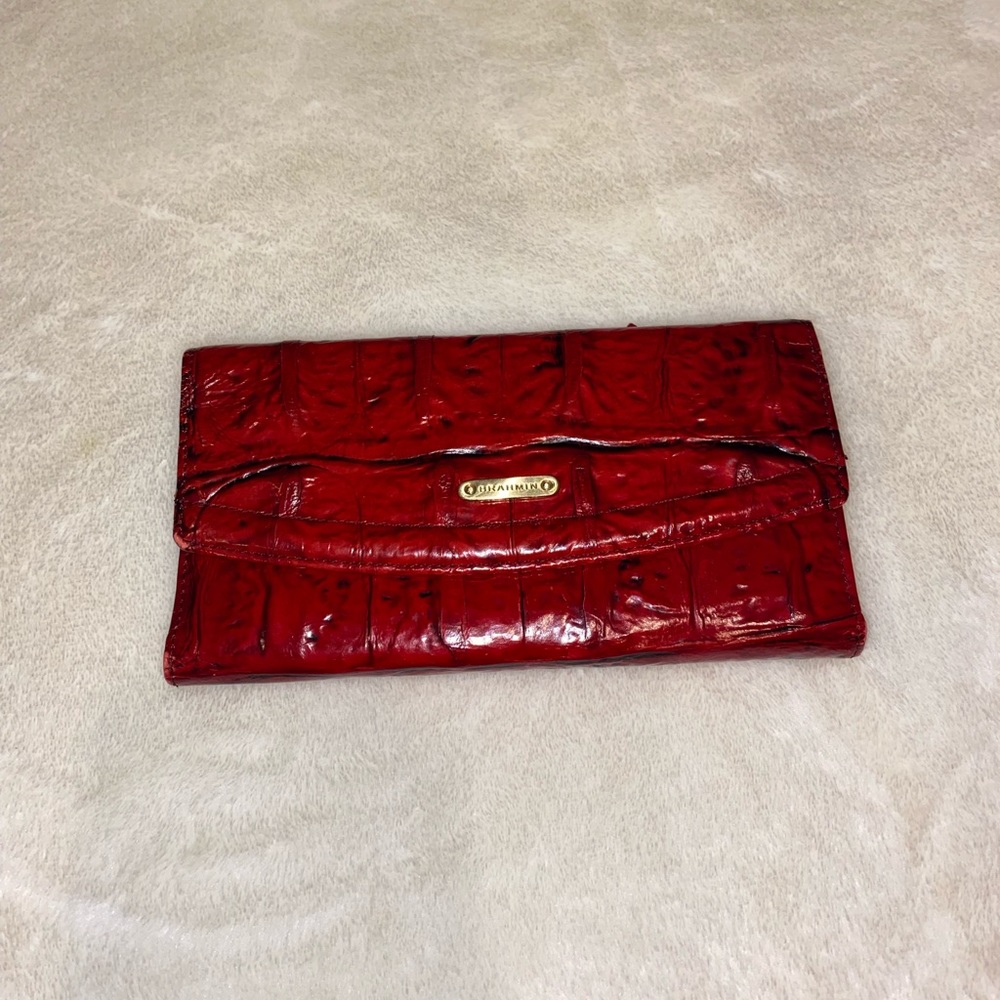 Brahmin Melbourne Veronica embossed leather checkbook/wallet with pen